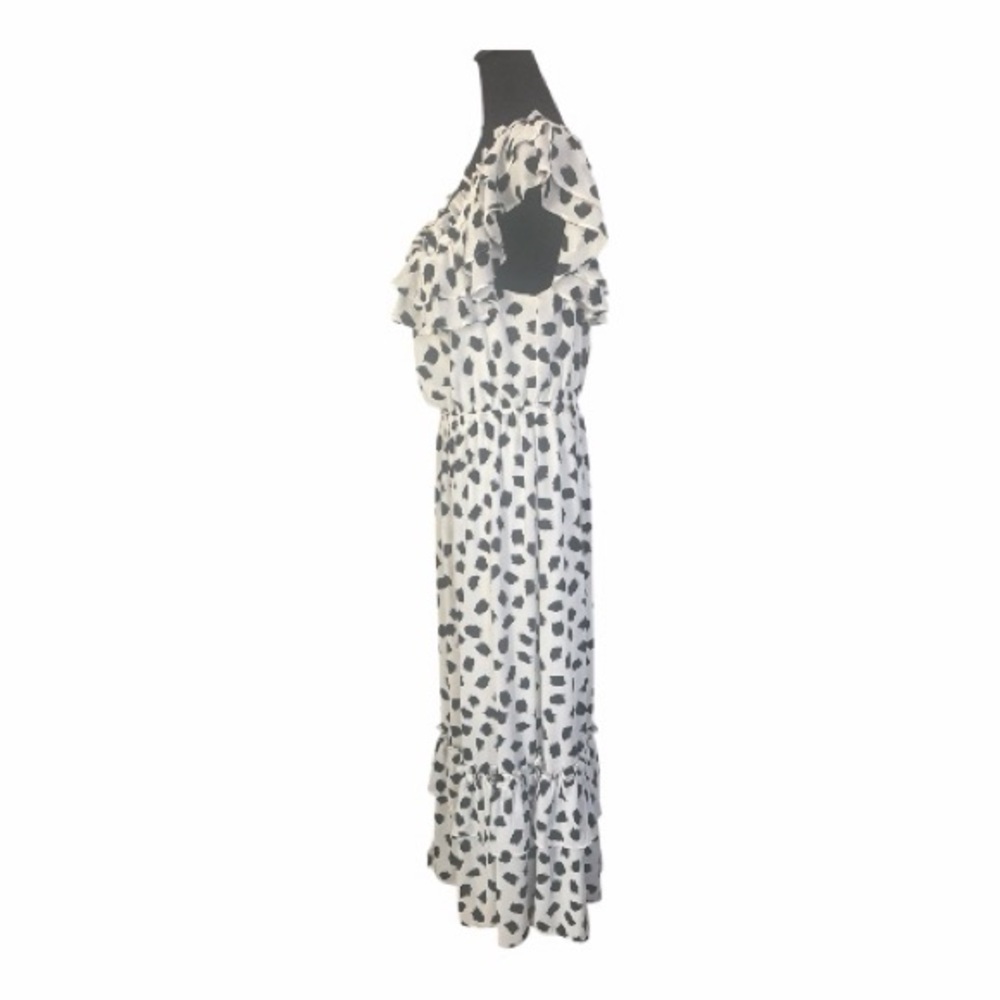 Lane Bryant Beauticurve White/Black Printed Ruffle Maxi Dress Women’s Size 14/16 - Picture 4 of 6